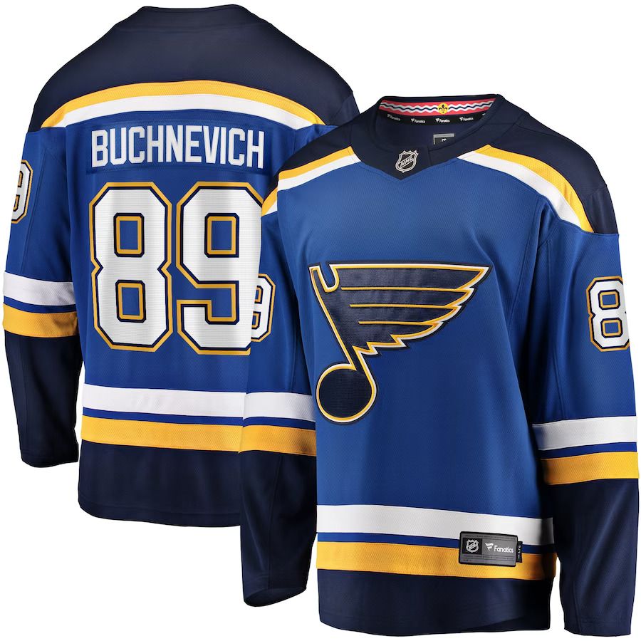 Men St. Louis Blues #89 Pavel Buchnevich Fanatics Branded Blue Home Breakaway Player NHL Jersey->st.louis blues->NHL Jersey